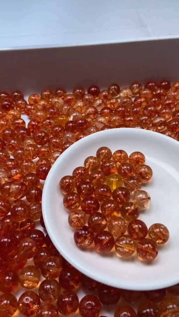 颈饰未镶嵌水晶W1721-金橙色碧玺12mm*10颗