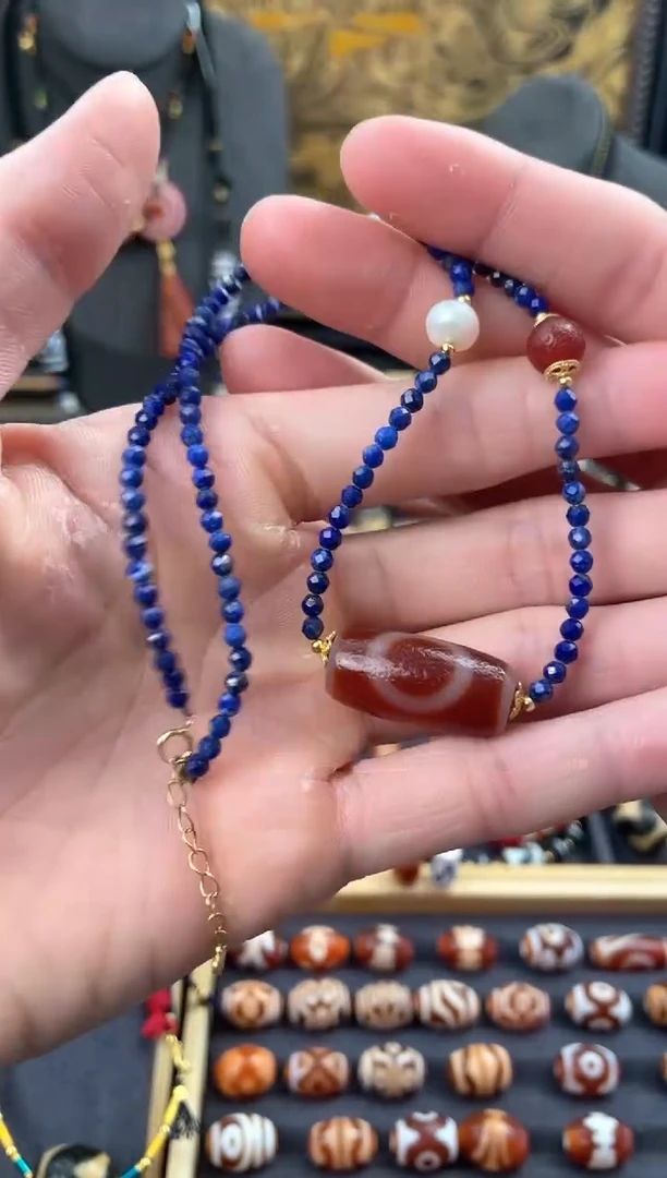 【闪购商品】玛瑙/玉髓颈饰未镶嵌美泓红肉一眼锁骨链