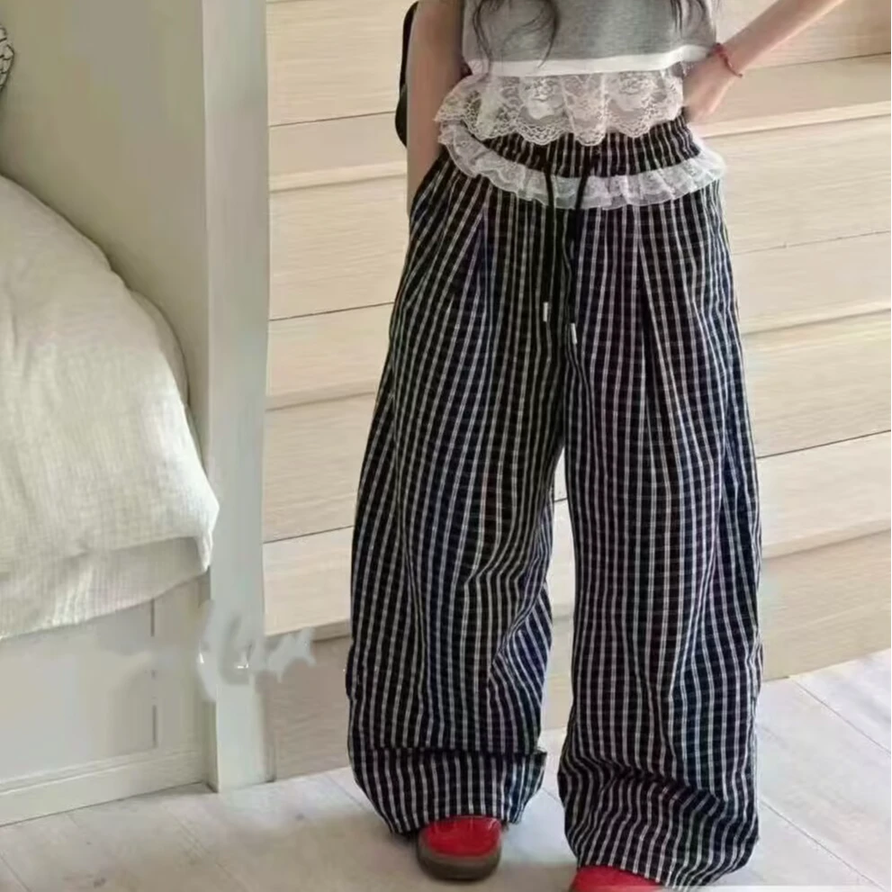 断码清仓  儿童夏装韩范舒适洋气格子裤女童中大童百搭长裤 25199