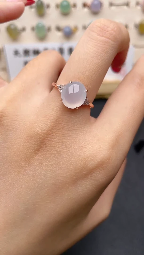 【闪购商品】翡翠戒指银S925镶嵌一物一证一礼盒