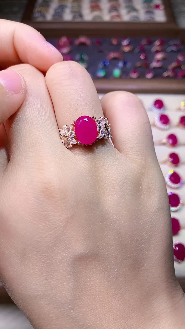 【闪购商品】红宝石戒指银S925镶嵌0000