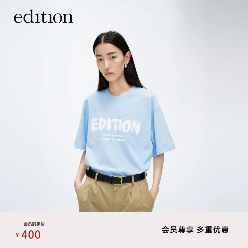 【商场同款】edition春新款艺术字母印花短袖T恤#EBD1TEEK01
