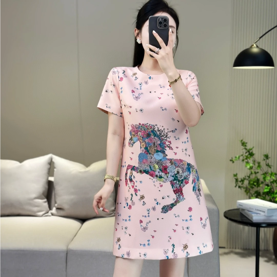 马印花深圳南油高端女装2025夏季新品连衣裙