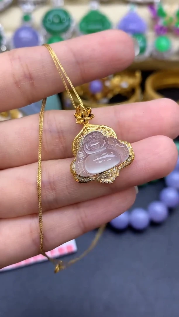 颈饰18K金镶嵌翡翠411-中国好珍宝