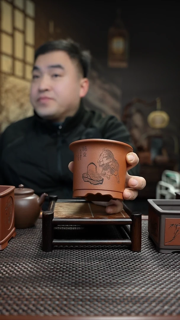 紫砂花盆長木軒精品紫砂