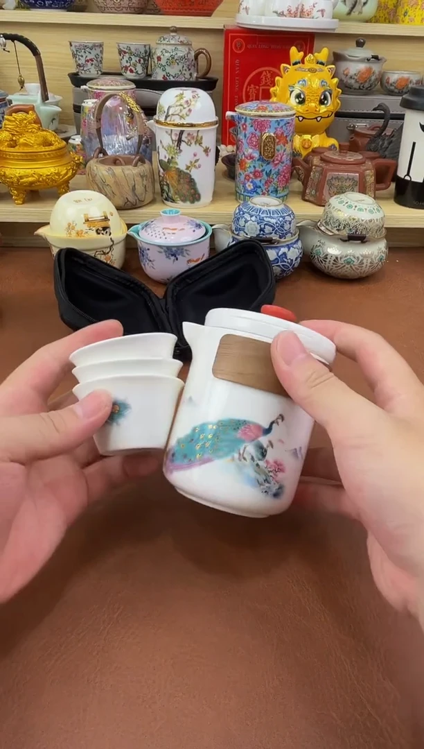 陶瓷茶具摆件旅行套组