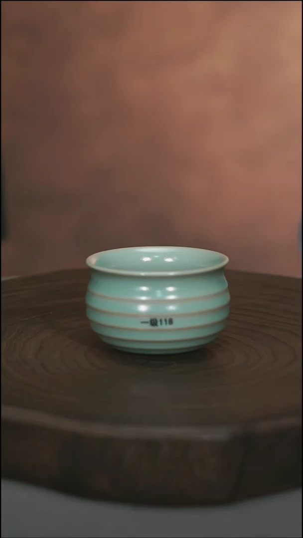 堡*君子汝瓷【一级】手签弦纹杯118