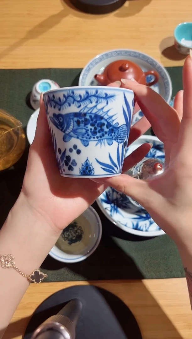 天晴烟雨鱼藻可乐单杯