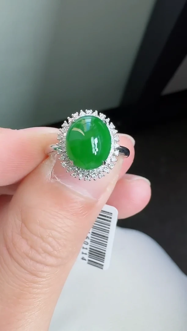 【闪购商品】翡翠戒指18K金镶嵌寄售回流，不退不换