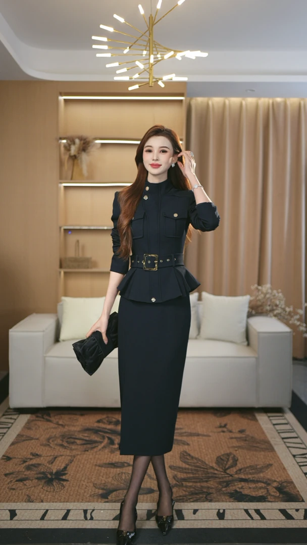 罗曼定制  原创设计休闲风时尚套装法式女装秋季极简风西装套装气