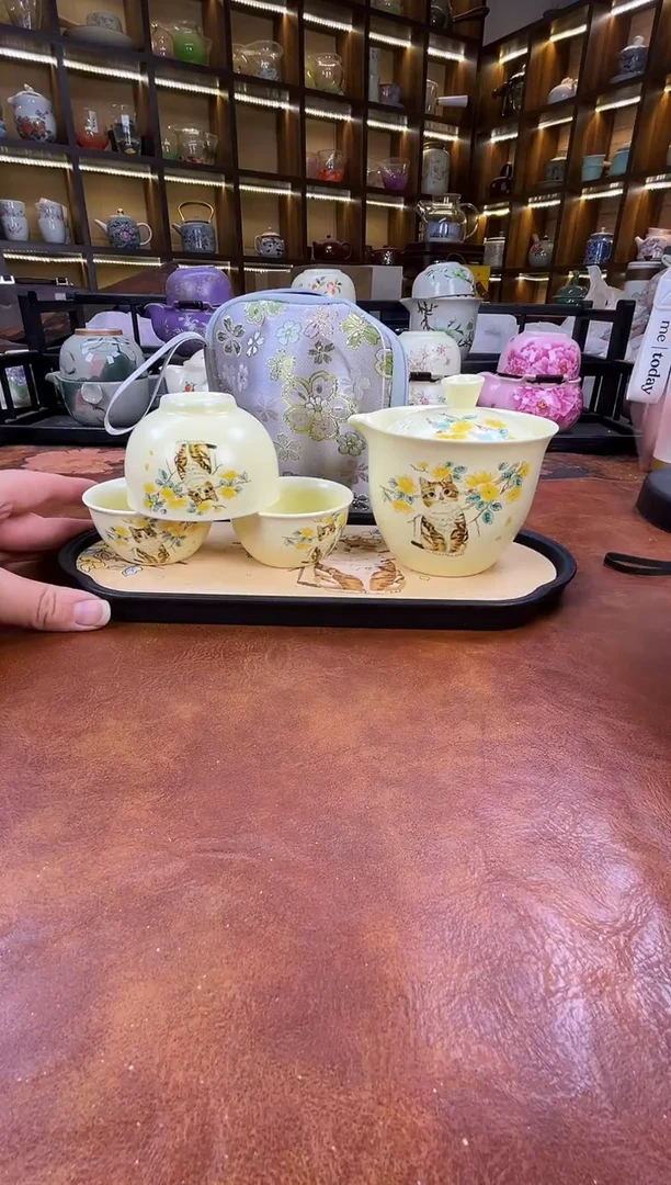 .可爱猫咪旅行套装+猫咪盘