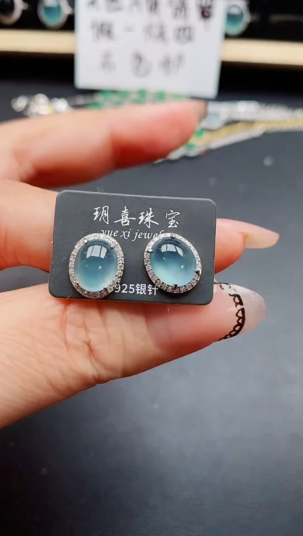 翡翠戒指银S925镶嵌31321