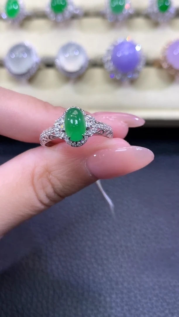 翡翠戒指18K金镶嵌夏日珠宝A39