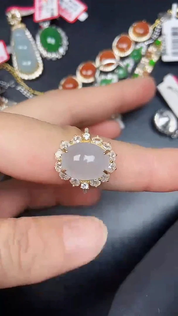 银S925镶嵌戒指翡翠3290