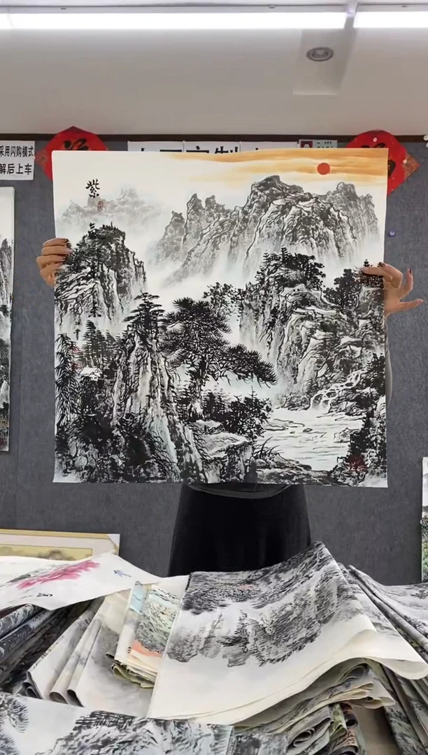 国画福利！沈泳江手绘 四尺斗方68*68cm