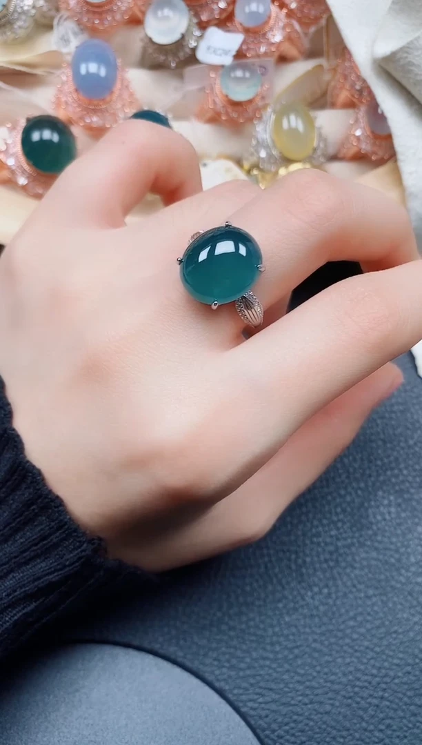 【闪购商品】翡翠戒指银S925镶嵌翡翠