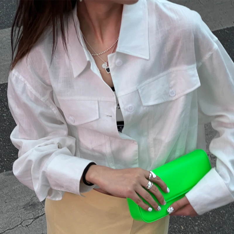 AMALIA SANDRA Pluvielle天丝亚麻白衬衫
