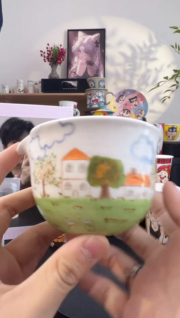 【闪购商品】摆件手工手绘陶瓷小杯杯