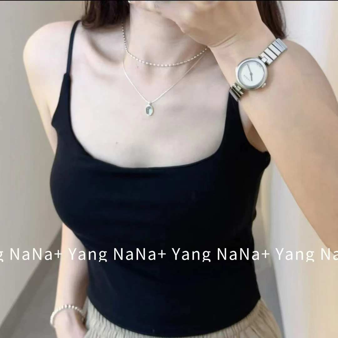 【早春穿搭】百搭背心时尚内搭女士打底702吊带吊带美背（自带胸垫）