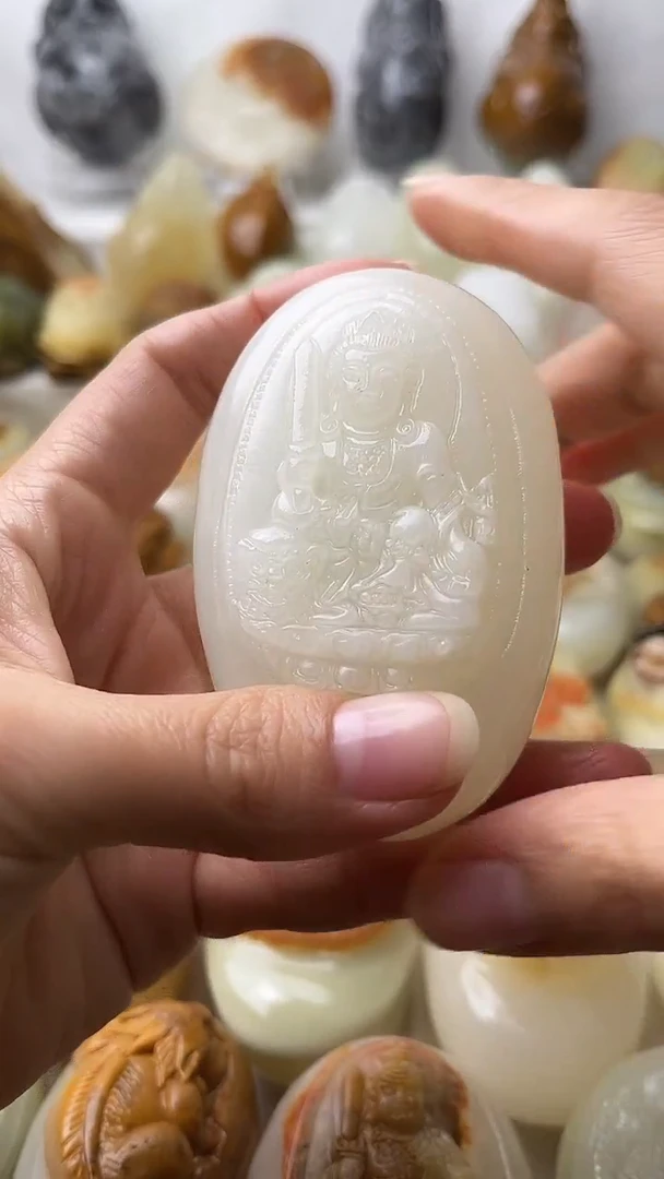 石材古青石棉纹正常不退换文殊菩萨