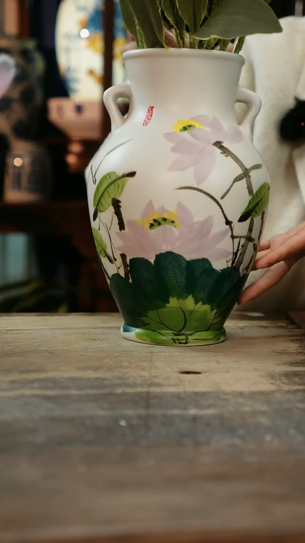 【闪购商品】瓷片景德镇纯手工釉下彩精品花瓶