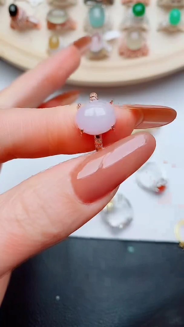 银S925镶嵌戒指翡翠...