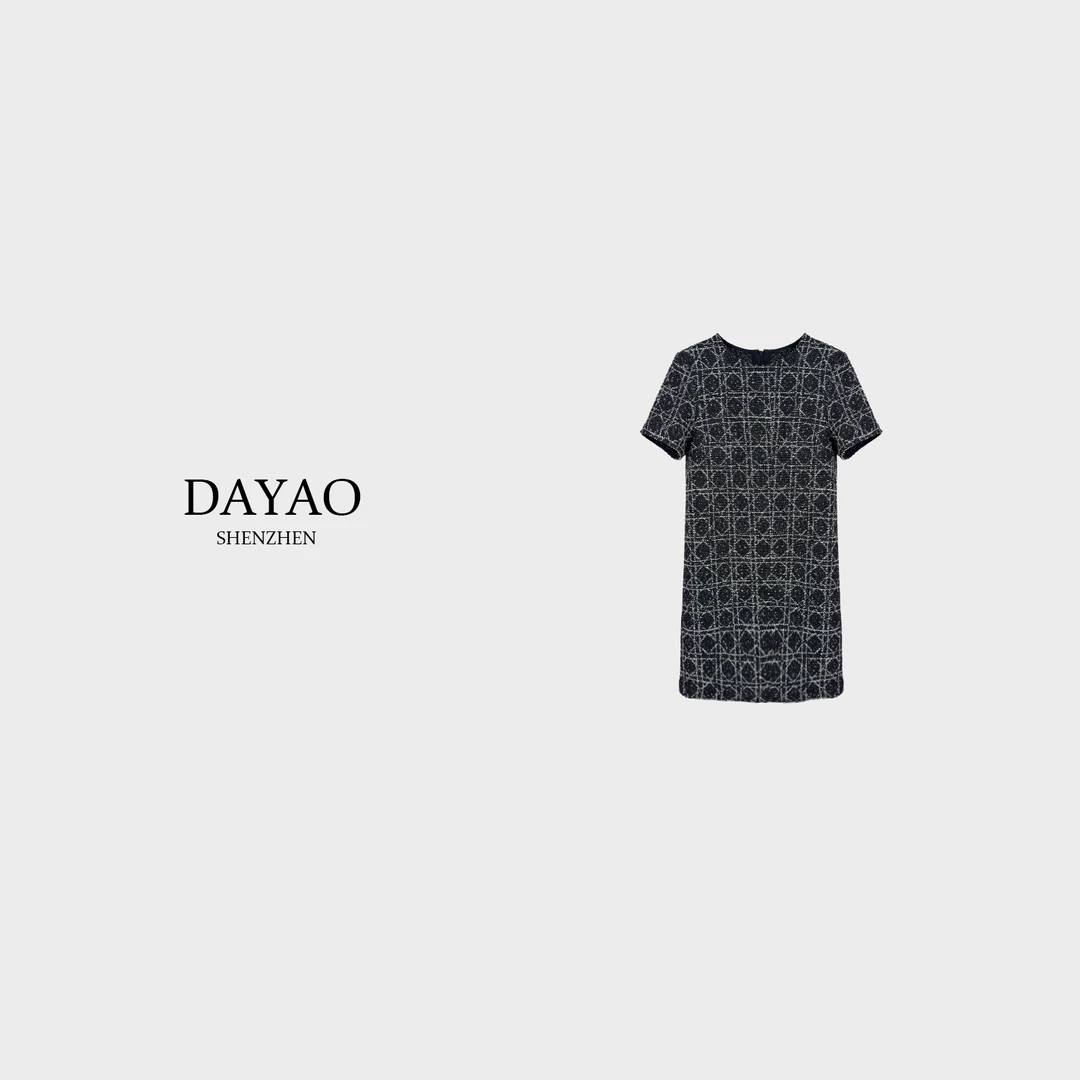 「DAYAO」24S新款显瘦气质百搭圆领短袖连衣裙轻奢高端女装WY24753