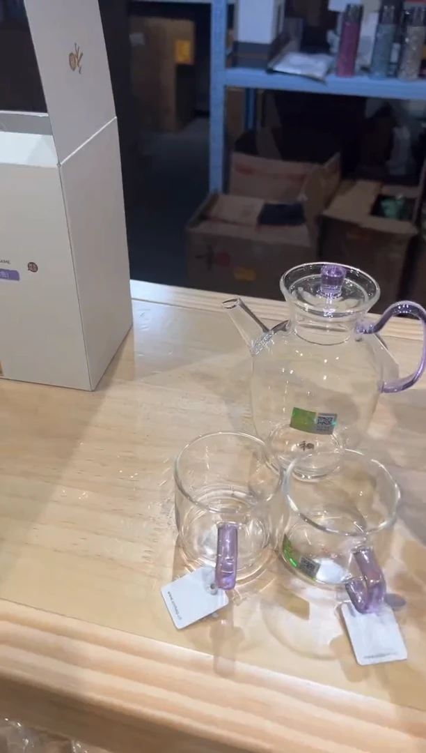 禾器-悦心壶-浅紫色+清禾杯浅紫2只