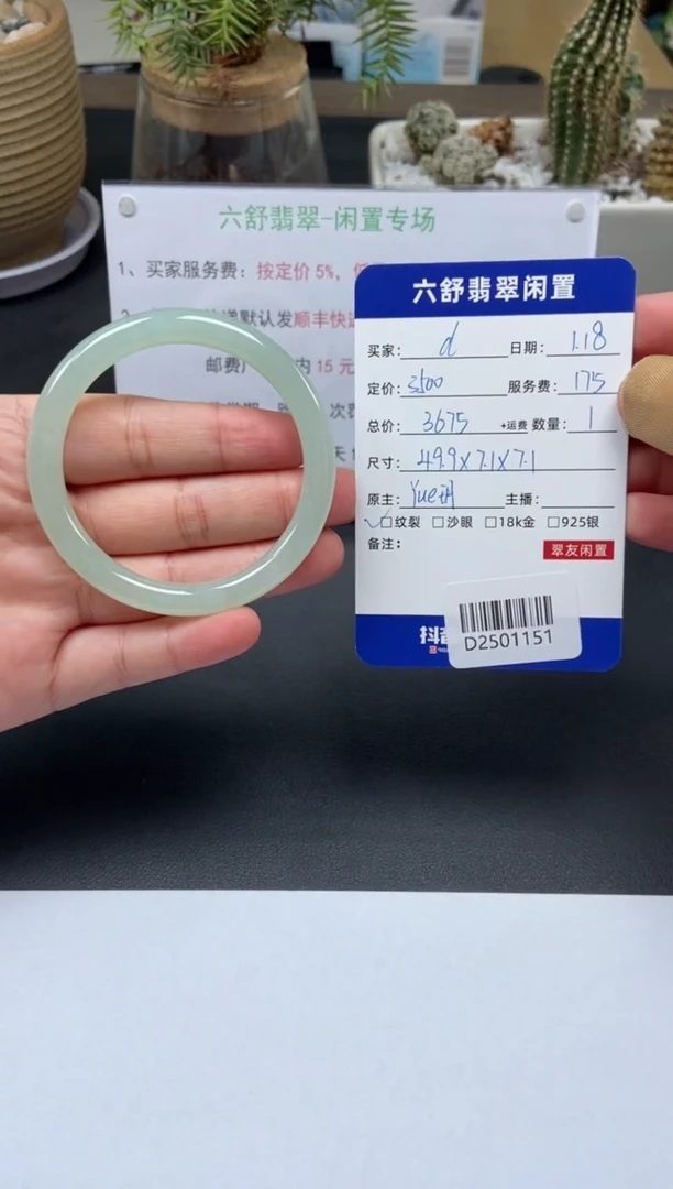 【闪购商品】翡翠手镯未镶嵌D2501151