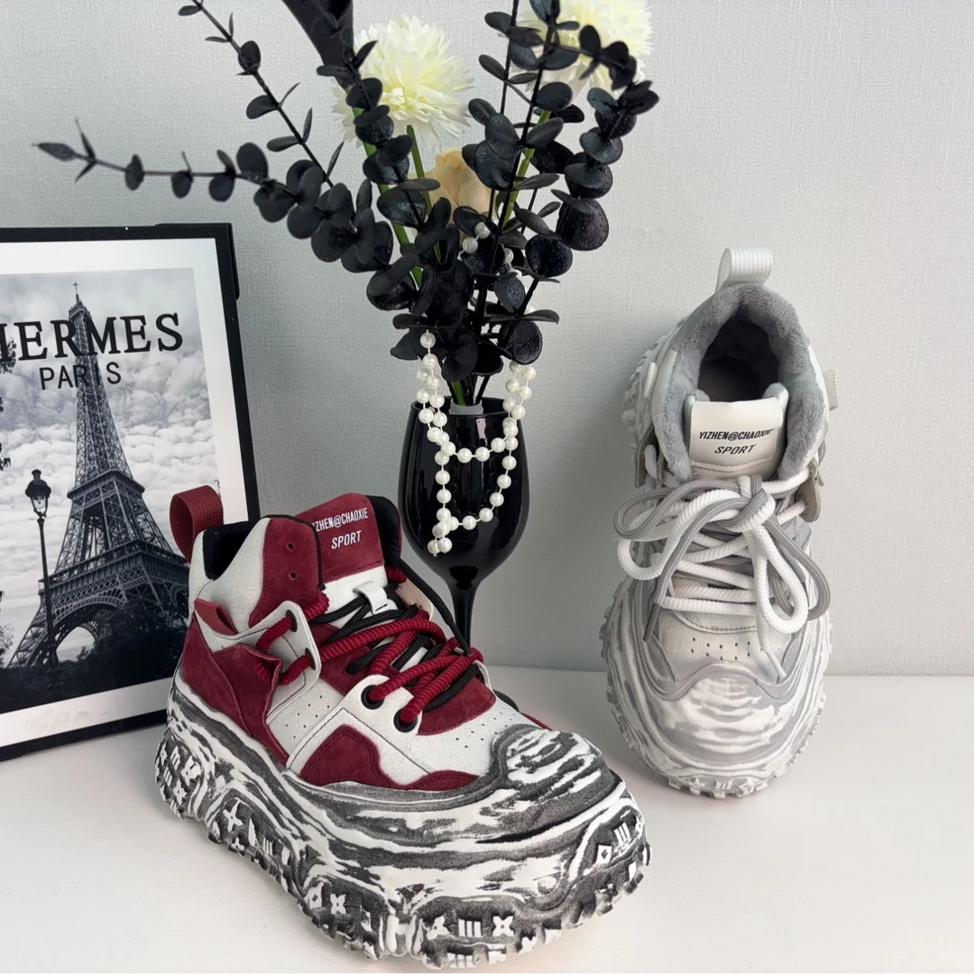 老爹鞋女款2025秋冬新款爆款小个子显高加绒厚底时尚百搭