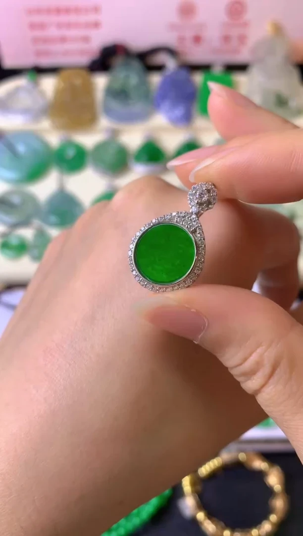 吊坠(不含链)银S925镶嵌翡翠睡*子吊坠