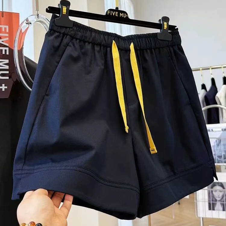 韩系松紧高腰A字阔腿短裤女外穿夏季休闲裤热裤薄款超好看裤子ins