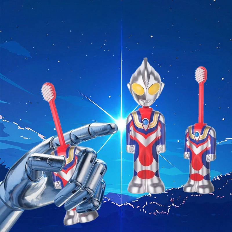 奥特曼弹跳玩具牙刷超柔软刷毛小刷儿童牙刷3-12岁柔软护齿牙刷