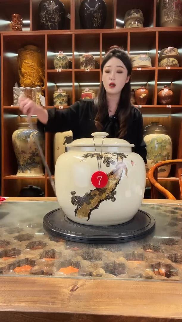 罐李正龙作品白泥缸@7