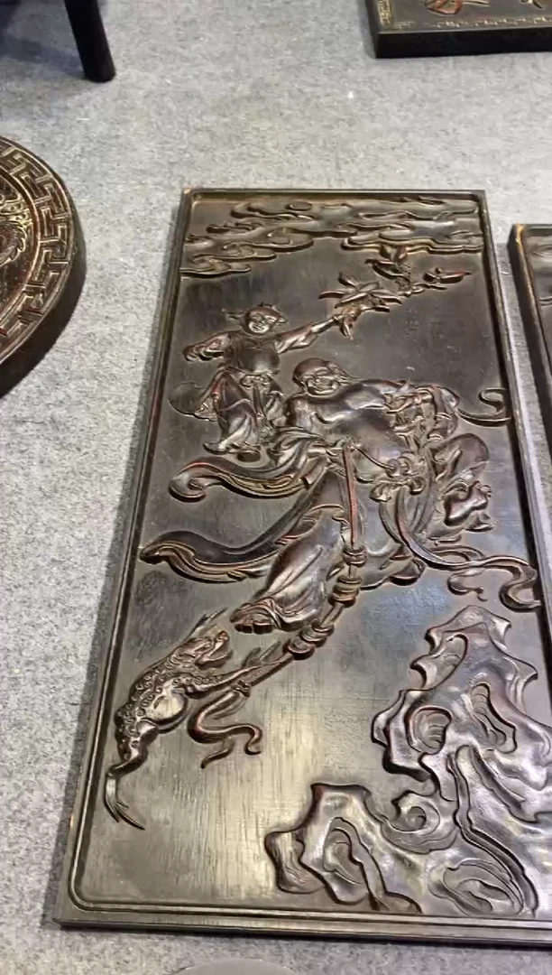 香榧木紫檀拆件雕刻板以直播间实物为准微瑕老物件