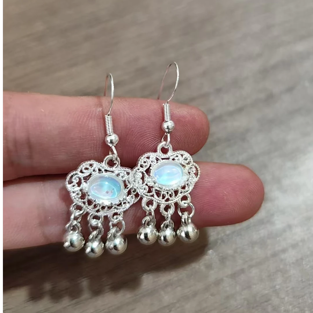 铜合金耳饰 【57】法式镂空流苏闪亮耳饰精致流苏珍珠耳坠新潮甜美