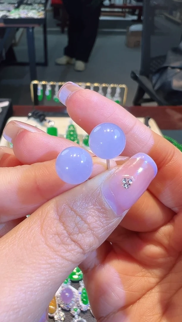 【闪购商品】翡翠耳饰18K金镶嵌翡翠