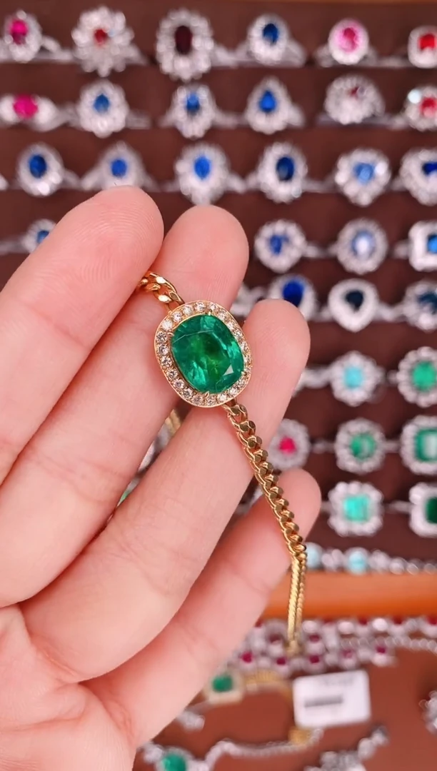 【闪购商品】祖母绿18K手链18K金镶嵌·