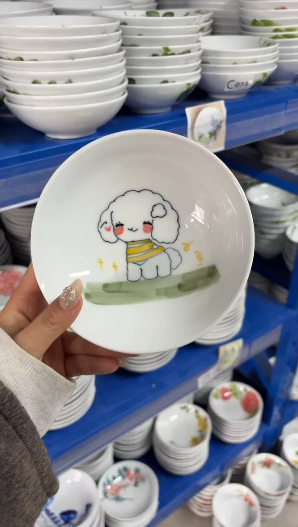 瓷片景德镇高温陶瓷食品级手绘釉中彩-小胖碗