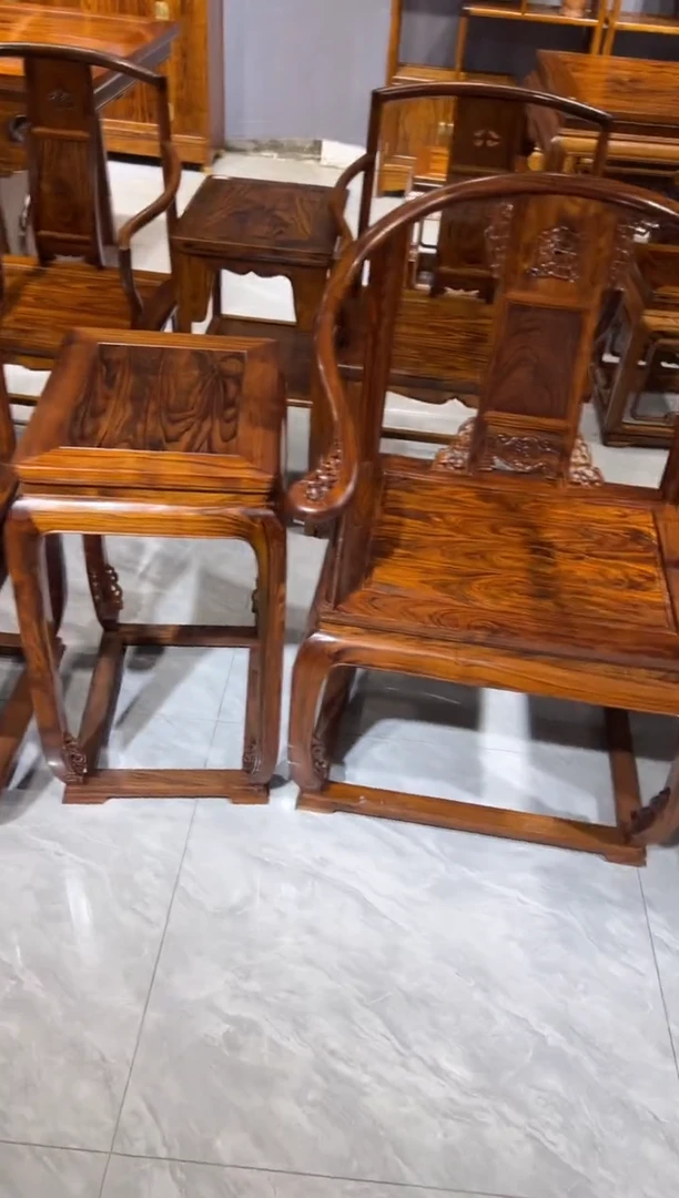 木皇宫椅三件套家具