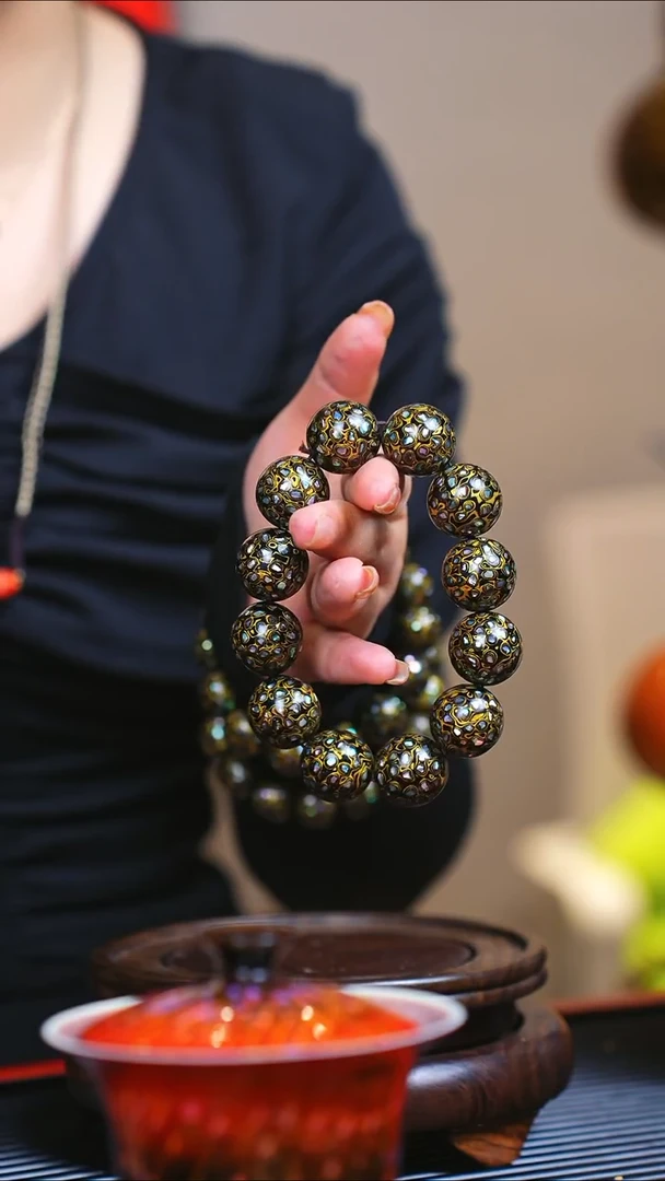 【闪购商品】大漆紫光檀黑金手串（2.0）