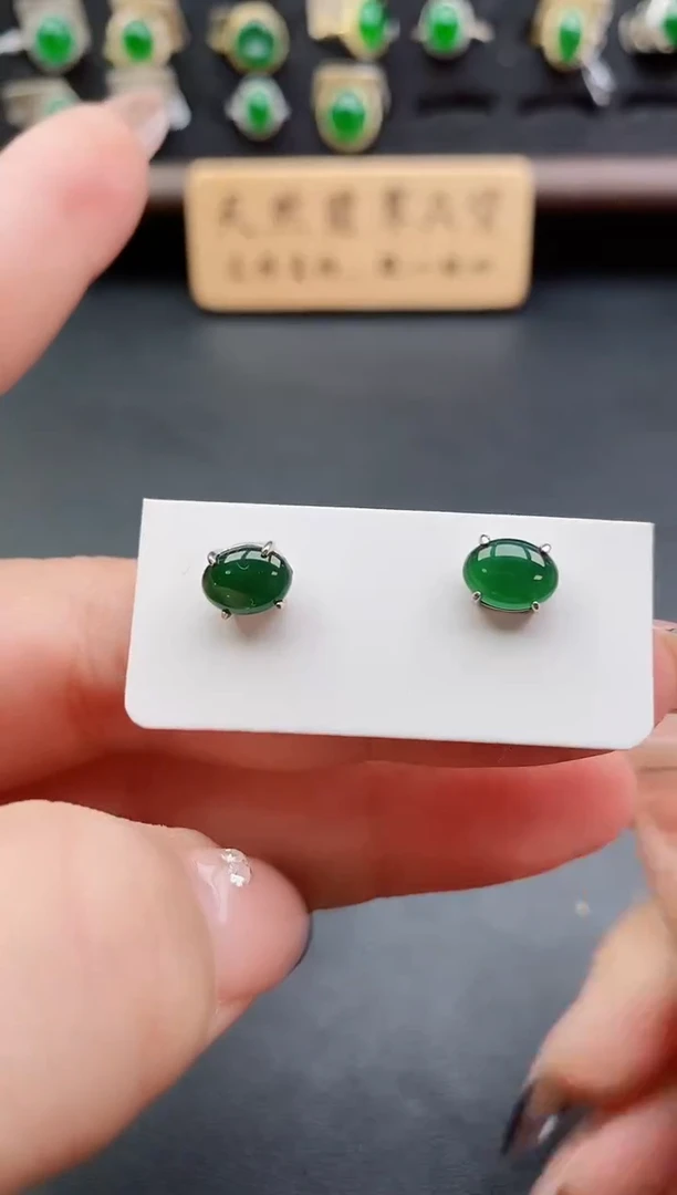 银S925镶嵌戒指翡翠1