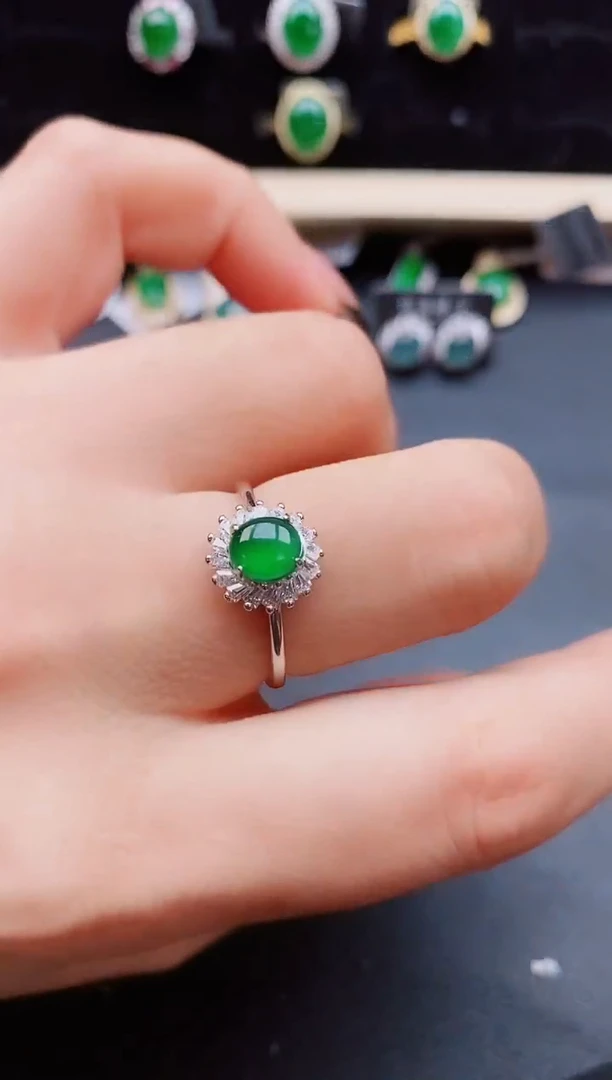 翡翠戒指银S925镶嵌508055081