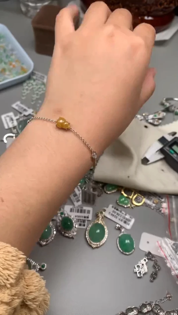 银S925镶嵌戒指翡翠手链5