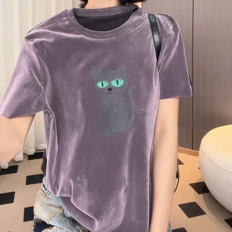 【小猫】复古小众设计减龄休闲显瘦短袖