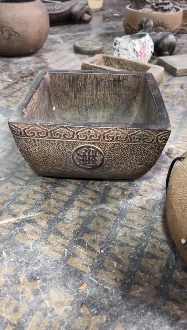 陶土祥云大斗盆火山泥