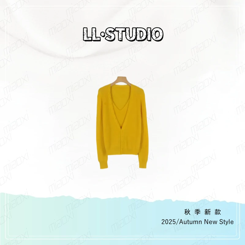 妙兮·LL秋季新款宽松型休闲百搭毛针织衫法式女装上衣*20252257