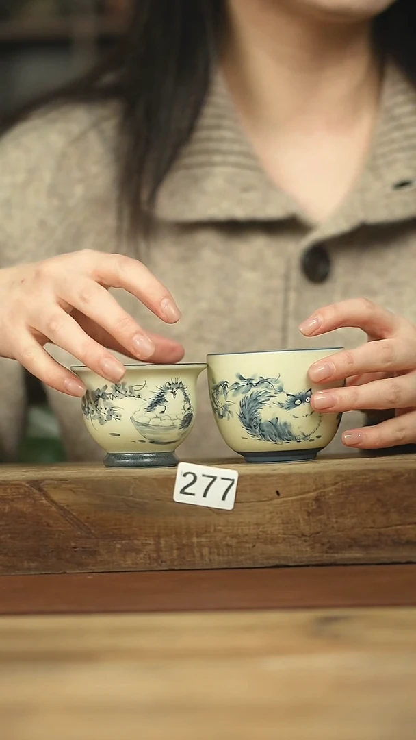 设计师手作！青花小猫系列！