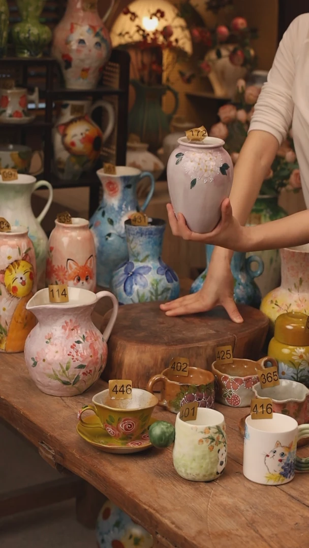 陶瓷景德镇设计师手作花器摆件侘寂风172