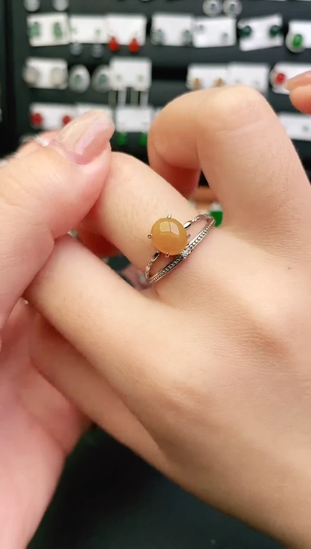 银S925镶嵌戒指翡翠0